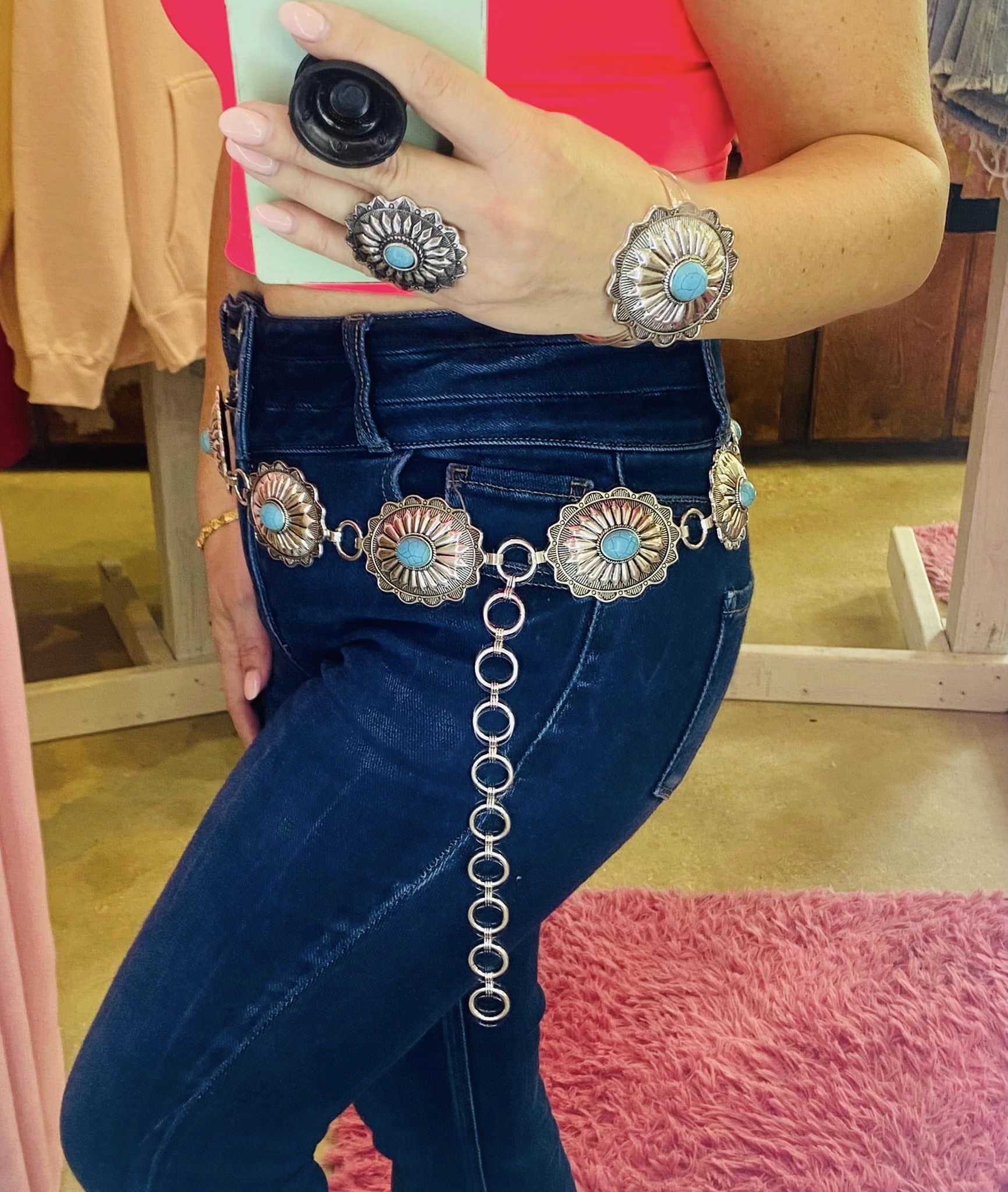 Turquoise Western Chain Belt – Sara Jane & Company